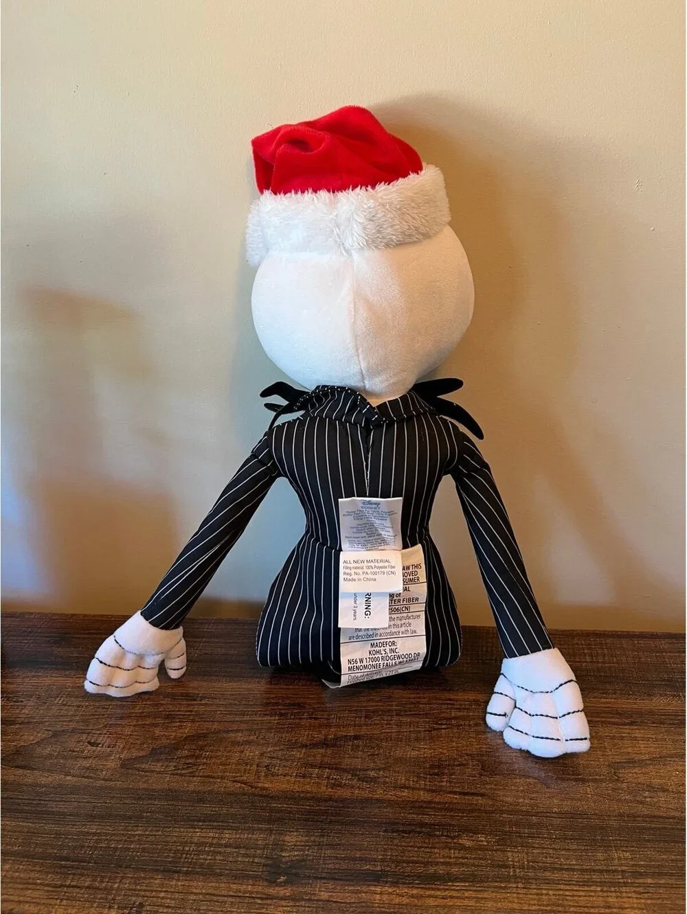 Disney Santa Jack  Skellington Nightmare Before Christmas 28” plush